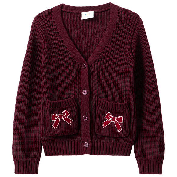 Mädchen Weihnachtsstrickjacke mit Stickerei