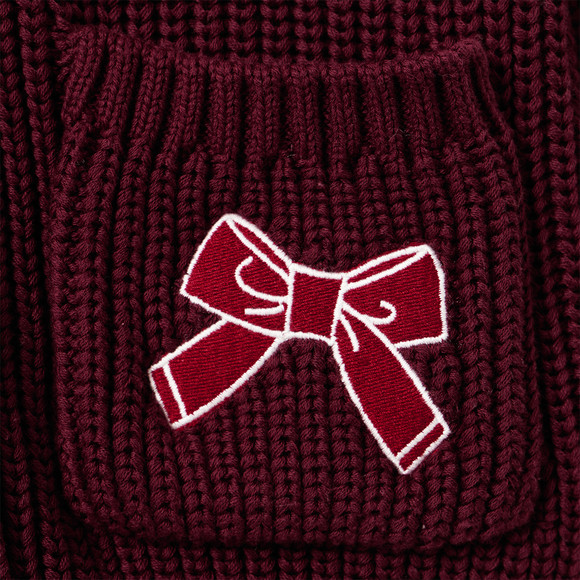 Mädchen Weihnachtsstrickjacke mit Stickerei