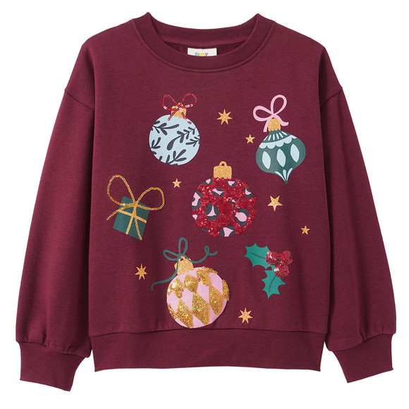 Mädchen Weihnachtssweatshirt mit Print
