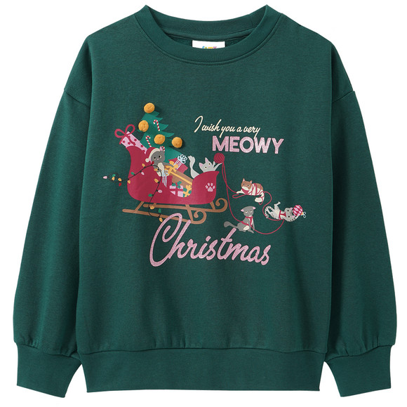 Mädchen Weihnachtssweatshirt mit Print