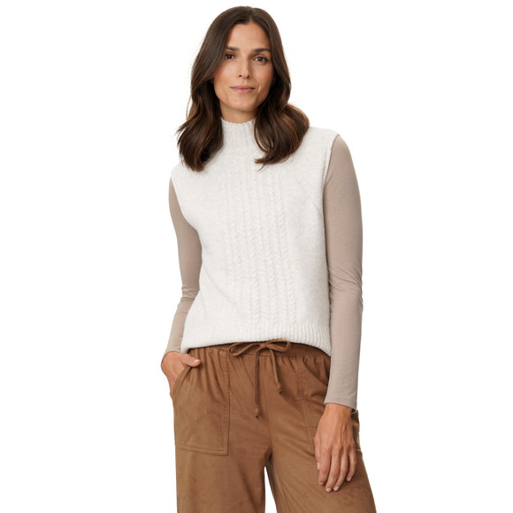 Damen Strickpullunder mit Zopfmuster