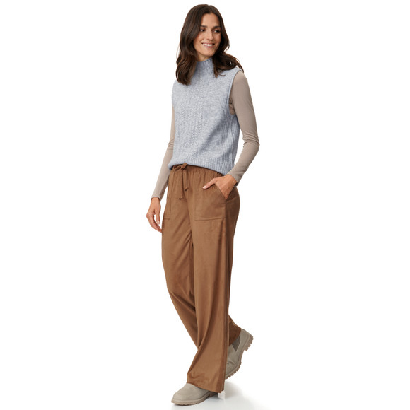 Damen Strickpullunder mit Zopfmuster