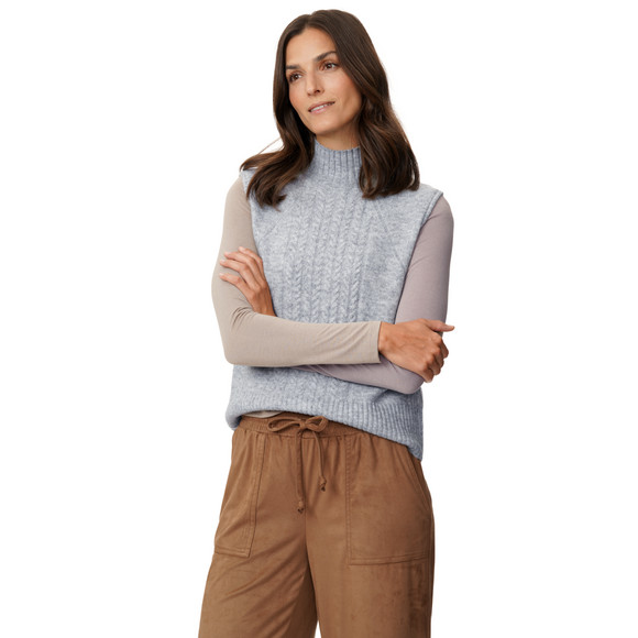 Damen Strickpullunder mit Zopfmuster