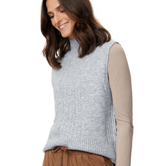 Damen Strickpullunder mit Zopfmuster