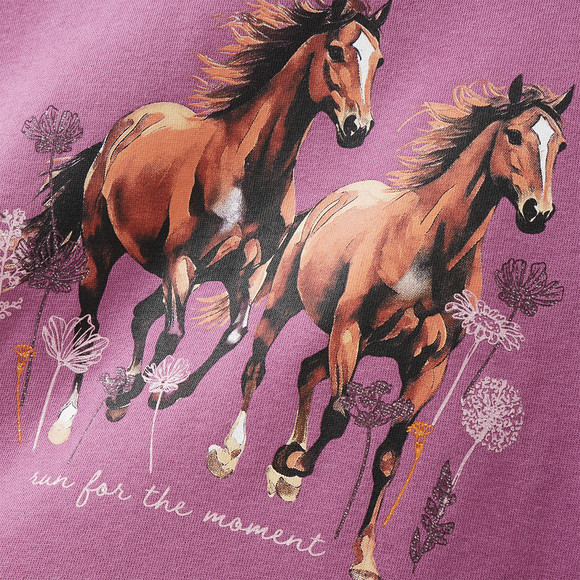 Mädchen Hoodie mit Pferde-Motiv
