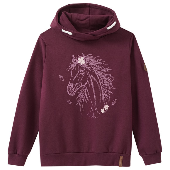 Mädchen Hoodie mit Pferde-Motiv