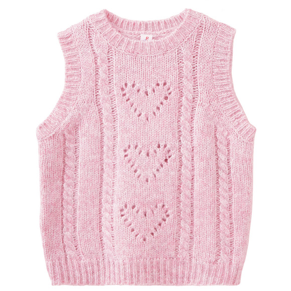 Mädchen Strickpullunder mit Zopfmuster