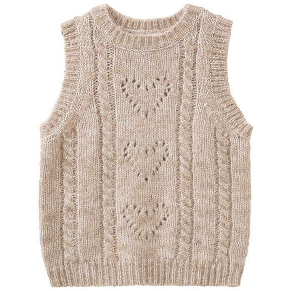 Mädchen Strickpullunder mit Zopfmuster