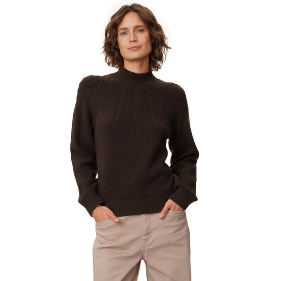 Damen Strickpullover mit Zopfmuster