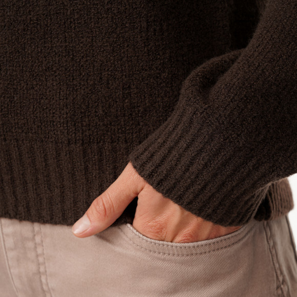 Damen Strickpullover mit Zopfmuster
