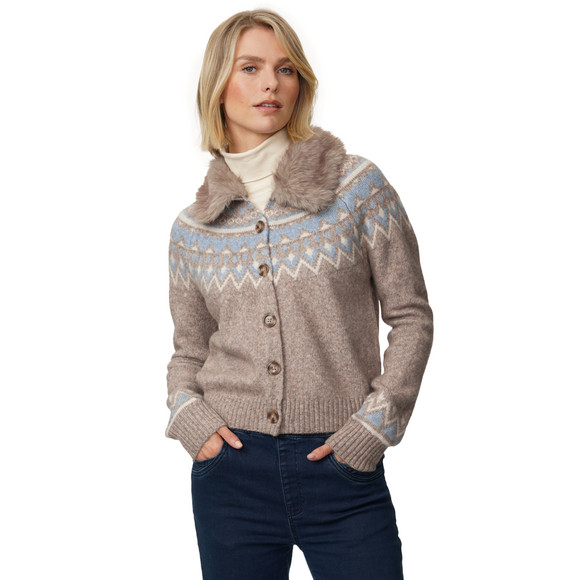 Damesvest met afneembare bontkraag