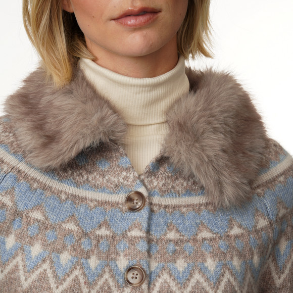 Damesvest met afneembare bontkraag