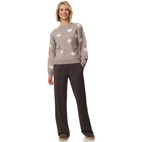 Damen Strickpullover mit Herz-Allover