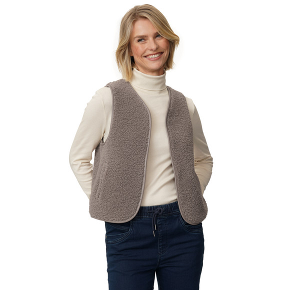 Damen Teddyweste in kurzer Form