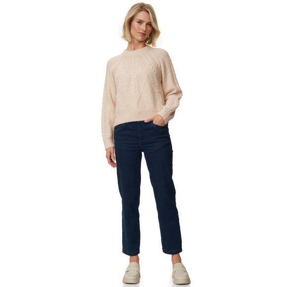 Damen Strickpullover mit Zopfmuster