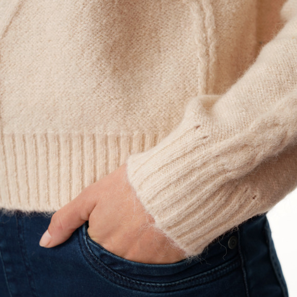 Damen Strickpullover mit Zopfmuster