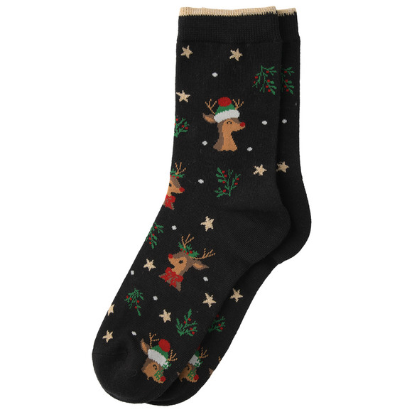 1 Paar Damen Weihnachtssocken mit Rentieren