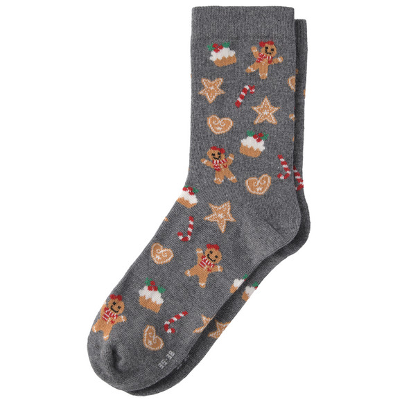 1 paar kerstsokken voor dames met motief