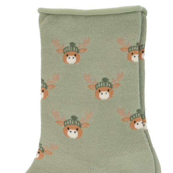 1 Paar Damen Socken mit Elch-Motiven