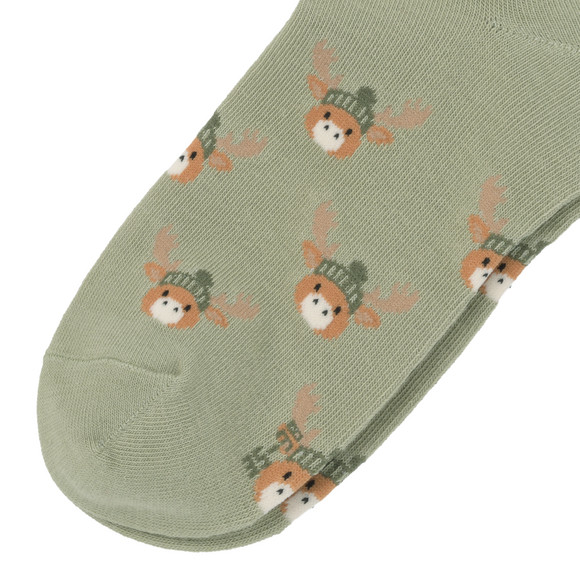 1 Paar Damen Socken mit Elch-Motiven