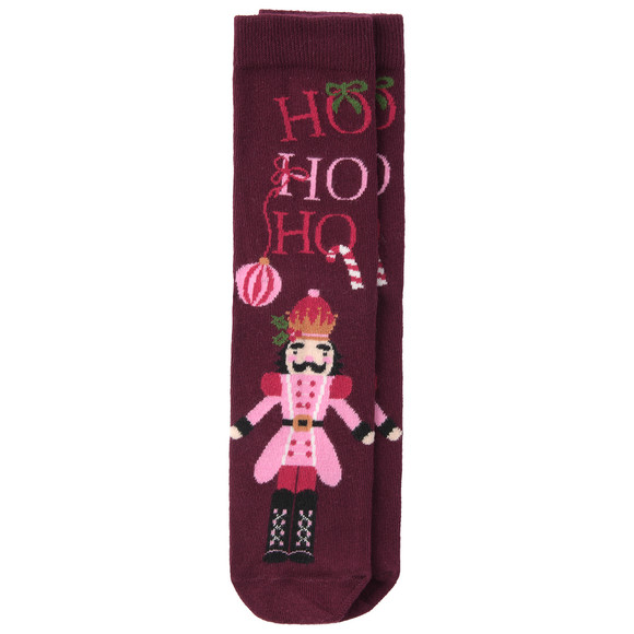 1 Paar Damen Weihnachtssocken mit Nussknacker