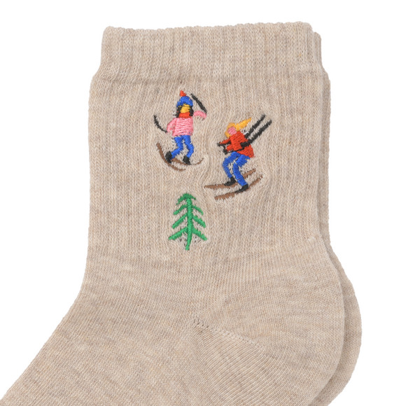 1 Paar Damen Socken mit Stickerei