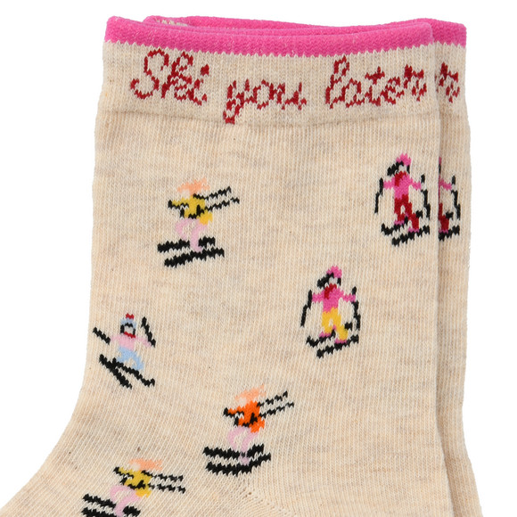 1 Paar Damen Socken mit Ski-Motiv
