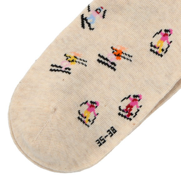 1 Paar Damen Socken mit Ski-Motiv
