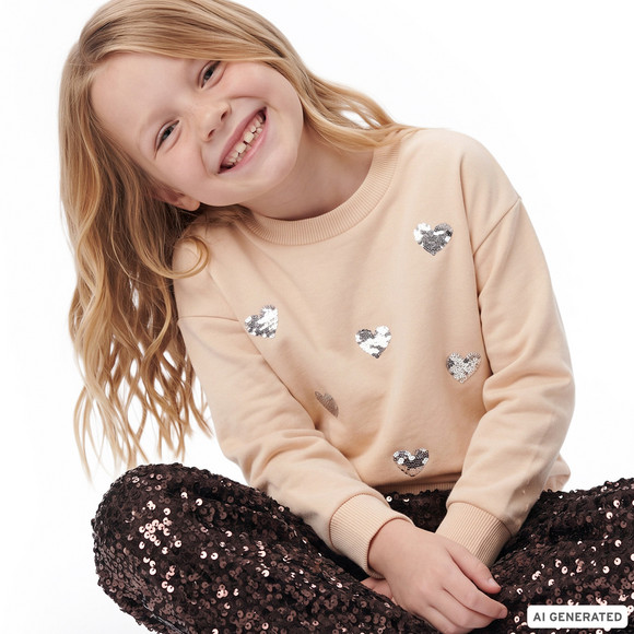 Mädchen Sweatshirt mit Wendepailletten