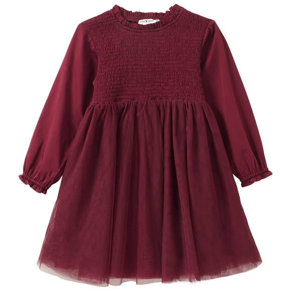 Mädchen Tüllkleid mit gesmoktem Oberteil
