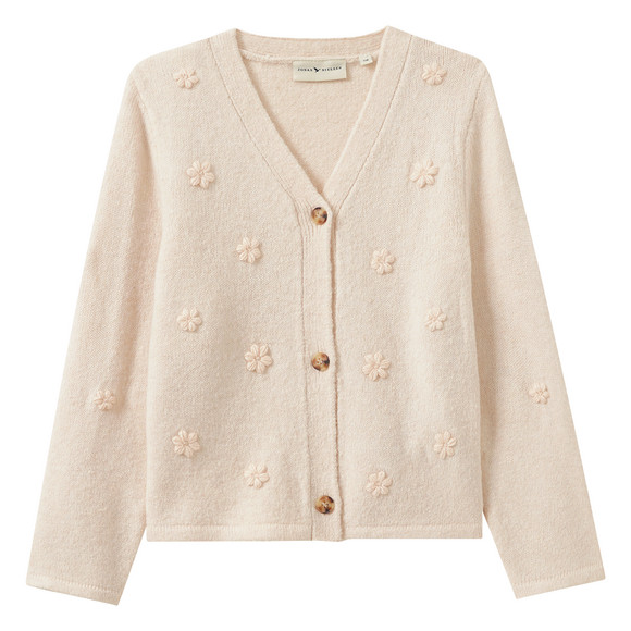 Mädchen Strickjacke mit Blumen-Applikation