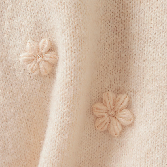 Mädchen Strickjacke mit Blumen-Applikation