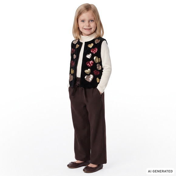 Mädchen Wide-Leg-Hose mit Paperbag-Bund