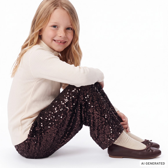 Mädchen Paillettenhose mit Elastikbund