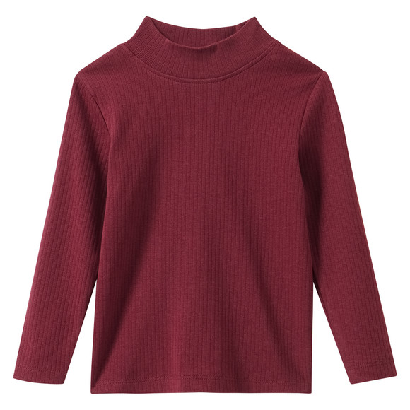 Mädchen Langarmshirt mit Rippstruktur