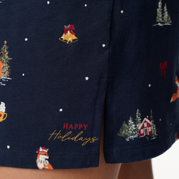 Damen Nachthemd mit Weihnachtsmotiven