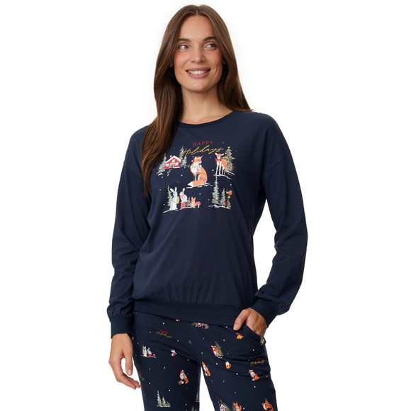 Damen Schlafanzug mit Weihnachts-Motiv