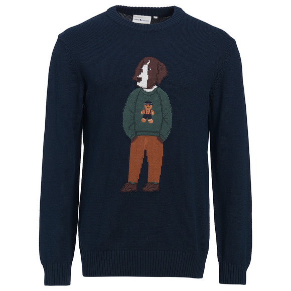 Herren Strickpullover mit Hunde-Motiv