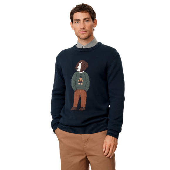 Herren Strickpullover mit Hunde-Motiv