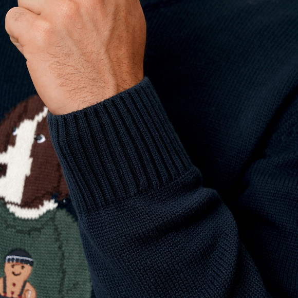 Herren Strickpullover mit Hunde-Motiv