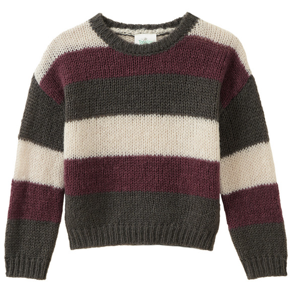 Kinder Woll-Strickpullover mit Blockstreifen