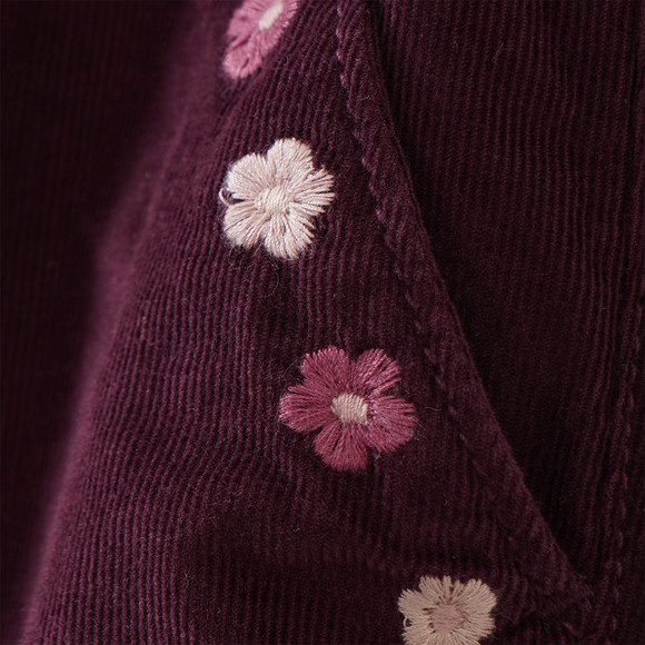 Mädchen Cordhose mit Blumen-Stickerei