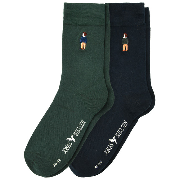 2 Paar Herren Socken mit Stickerei