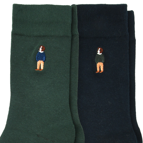 2 Paar Herren Socken mit Stickerei
