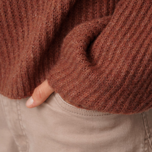 Damen Strickpullover mit Rippstruktur