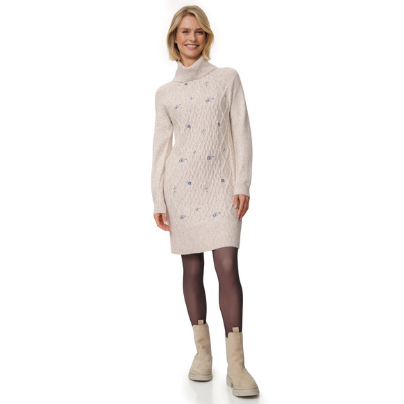 Damen Strickkleid mit Zopfmuster