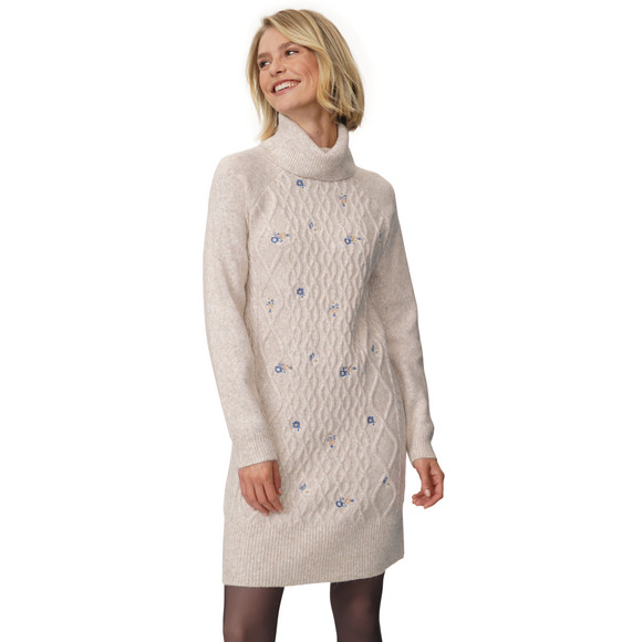 Damen Strickkleid mit Zopfmuster