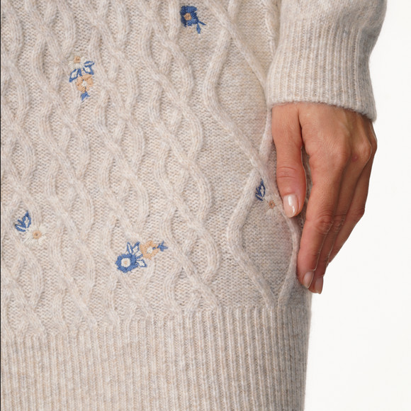 Damen Strickkleid mit Zopfmuster