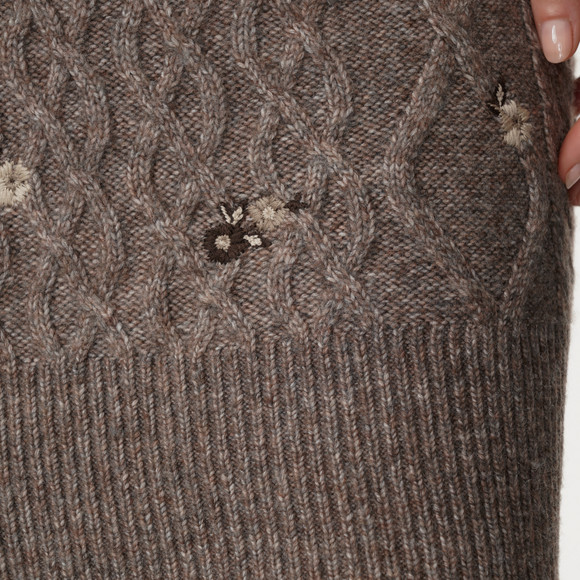 Damen Strickkleid mit Zopfmuster