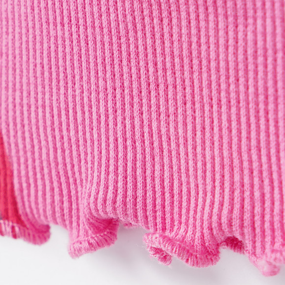 Mädchen Langarmshirt mit Rippstruktur